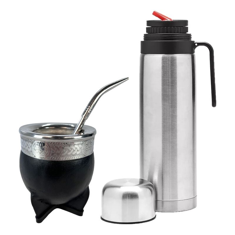 1000ML New Bullet Yerba Mate Thermos Vacuum Insulation Mate Tea Flask with Handle Travel Outdoor Thermos Water Bottle
